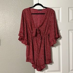 Red Print Romper